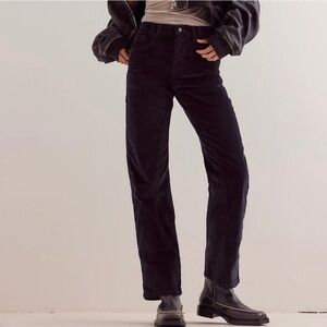 We The Free risk taker high rise Straight-Leg Corduroy Jeans in Black Sz 30